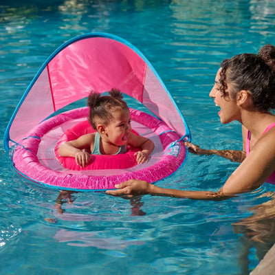 Boia Infantil Com Capota Swimways Baby Spring FPS 50+ Sereia - Cobertura Solar Removível